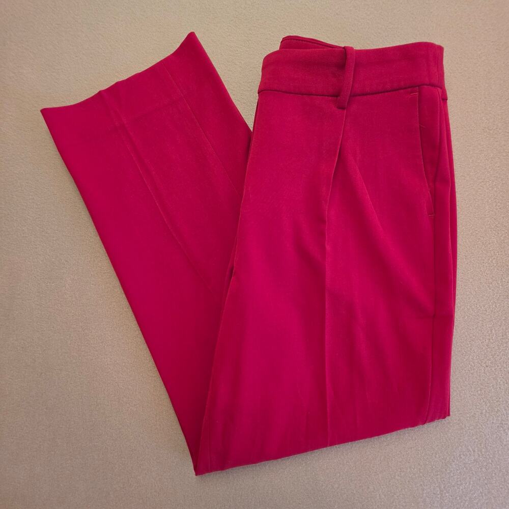 J.Crew Red Pleated Trouser Pants Sz 10 High-Waist Straight-Leg
